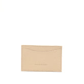 Portacarte in pelle martellata beige con 2 tasche